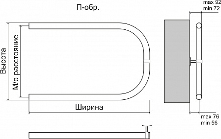 Эконом П-обр AISI 32х2 500х500 Полотенцесушитель  TERMINUS Магас - фото 3