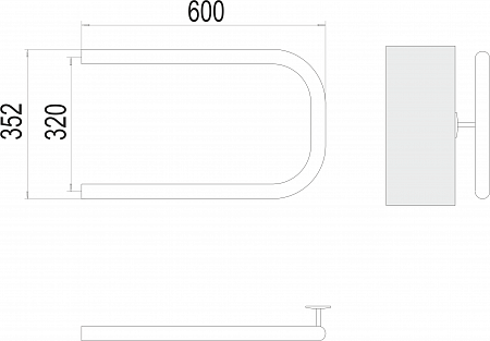 П-обр AISI 32х2 320х600 Полотенцесушитель  TERMINUS Магас - фото 3