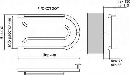 Фокстрот AISI 32х2 320х700 Полотенцесушитель  TERMINUS Магас - фото 3