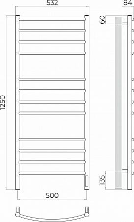 Классик П12 500х1250 Электро (quick touch) Полотенцесушитель TERMINUS Магас - фото 3