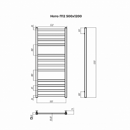Ното П12 500х1200 Полотенцесушитель TERMINUS Магас - фото 3
