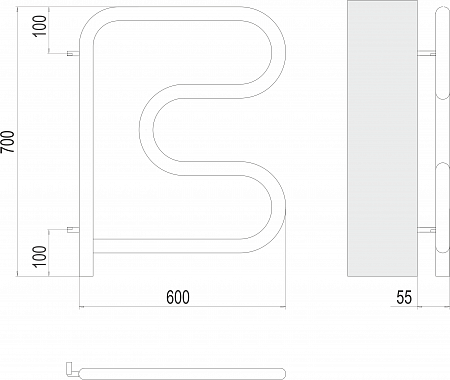 Электро 25 F-обр 600х600 поворотный Полотенцесушитель TERMINUS Магас - фото 3