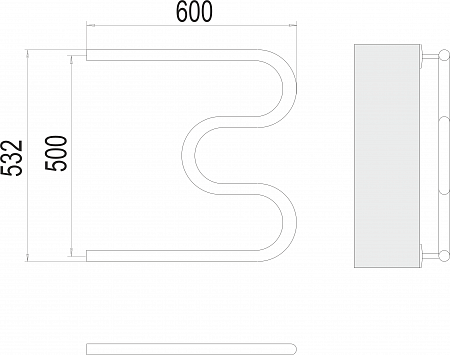 М-обр БШ 500х600 Полотенцесушитель  TERMINUS Магас - фото 3