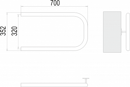 П-обр AISI 32х2 320х700 Полотенцесушитель  TERMINUS Магас - фото 3