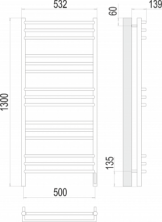 Прато П15 500х1300 электро (sensor quick touch) Полотенцесушитель  TERMINUS Магас - фото 3