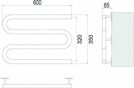 Электро 25 М-обр 600х350 Полотенцесушитель  TERMINUS Магас - фото 3