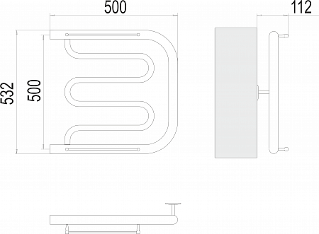 Фокстрот БШ 500х500 Полотенцесушитель  TERMINUS Магас - фото 3