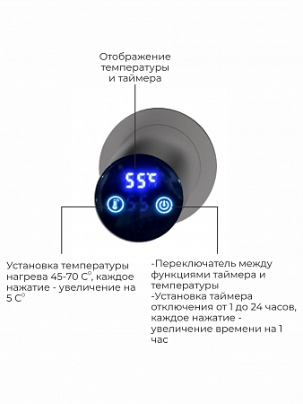 Аккорд П5 500х800 электро Полотенцесушитель TERMINUS Оружейная сталь Магас - фото 4
