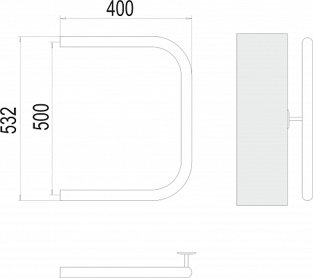 П-обр AISI 32х2 500х400 Полотенцесушитель  TERMINUS Магас - фото 3